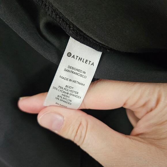 Athleta Jacket Womens Small Black Full Zip Vented Mesh Long Sleeve Pockets - Picture 8 of 10